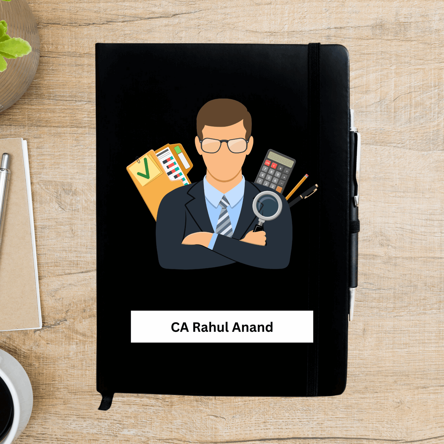 Male Charted Accountant Caricature Personalized Diary - Happy Jugnu