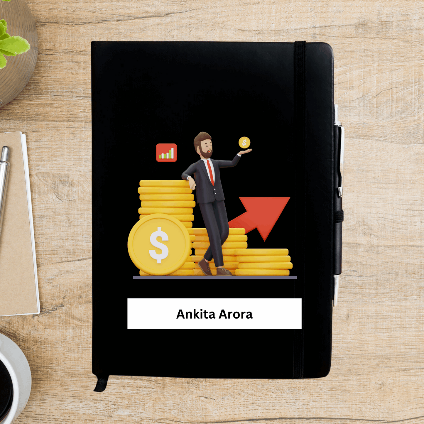 Investor Male Caricature Personalized Diary - Happy Jugnu