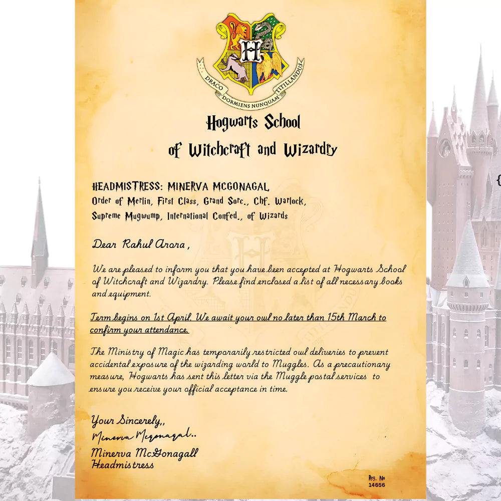 Hogwarts Acceptance Letter | Best Gift for Potter Heads