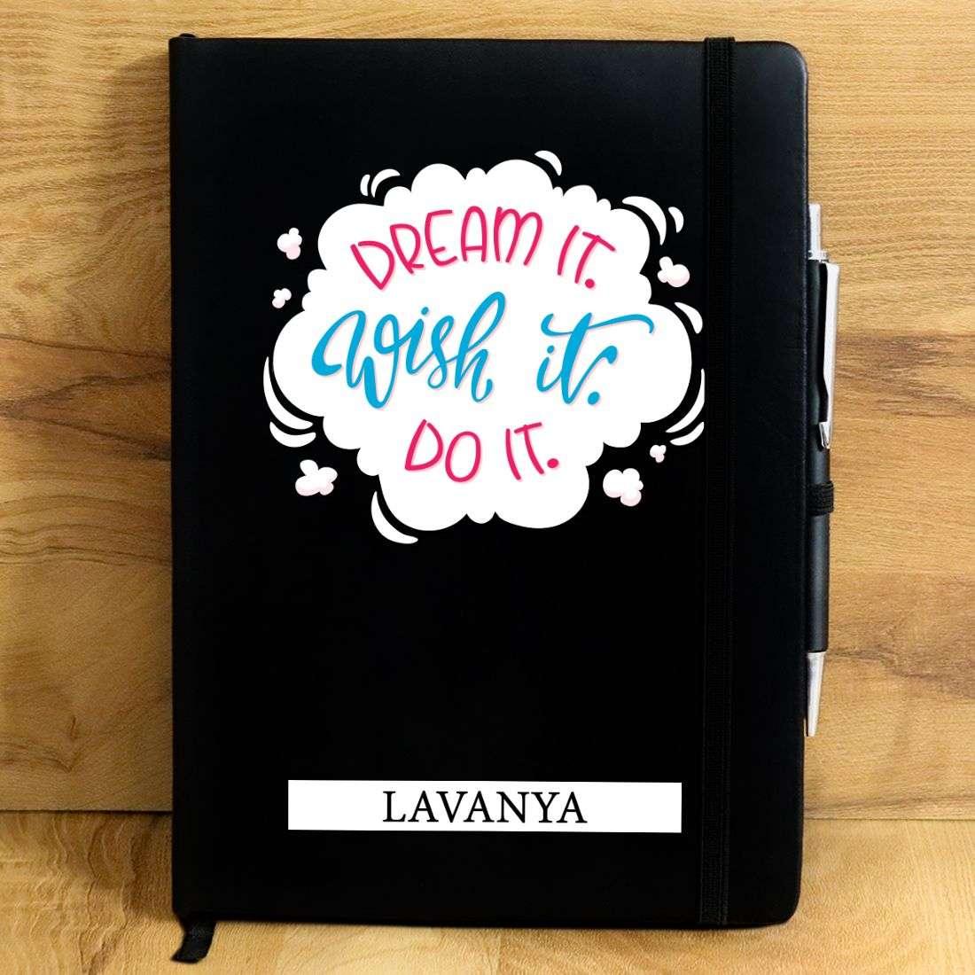 Dream It , Wish It , Do It . Personalized Diary - Happy Jugnu