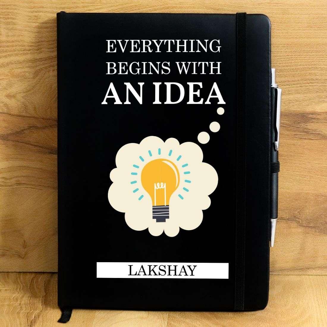 Everything Begins With An Idea Personalized Diary - Happy Jugnu