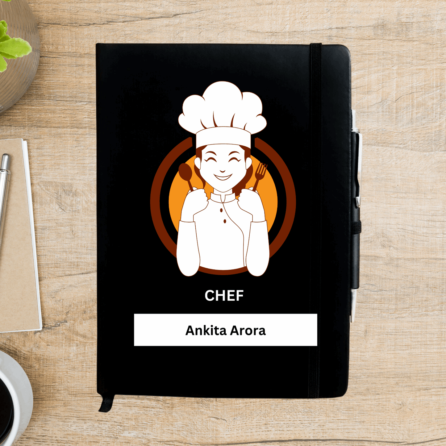 Happy Female Chef Personalized Diary - Happy Jugnu