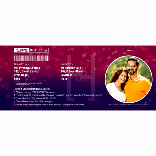 Personalized Love Cheques - Happy Jugnu