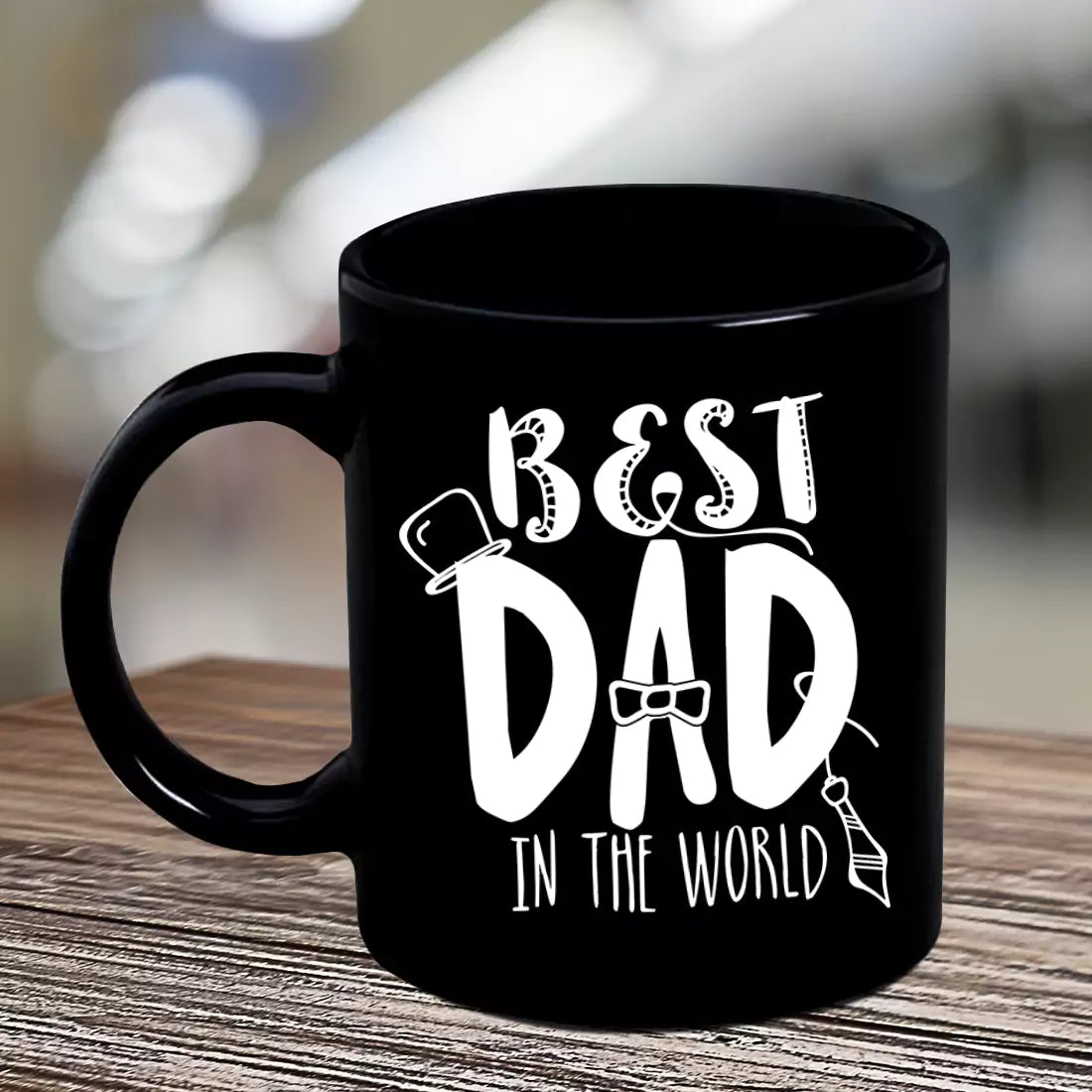Best Dad Happy Fathers Day Black Mug