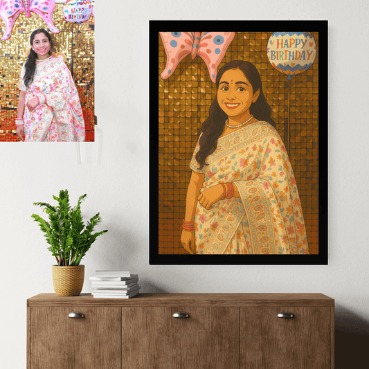 Customized Ghibli Art Photo Frame - Happy Jugnu