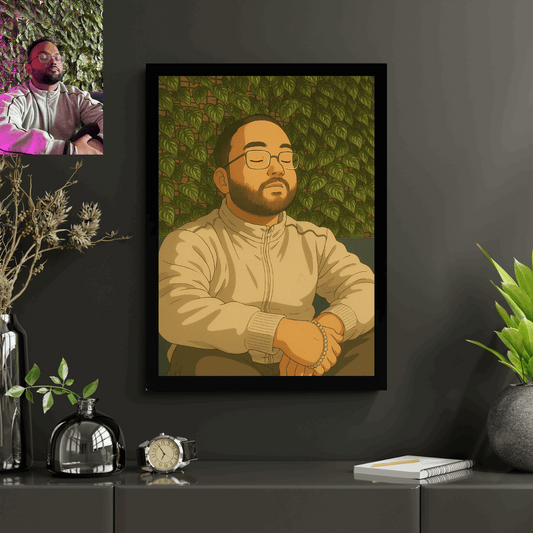 Customized Ghibli Art Photo Frame - Happy Jugnu