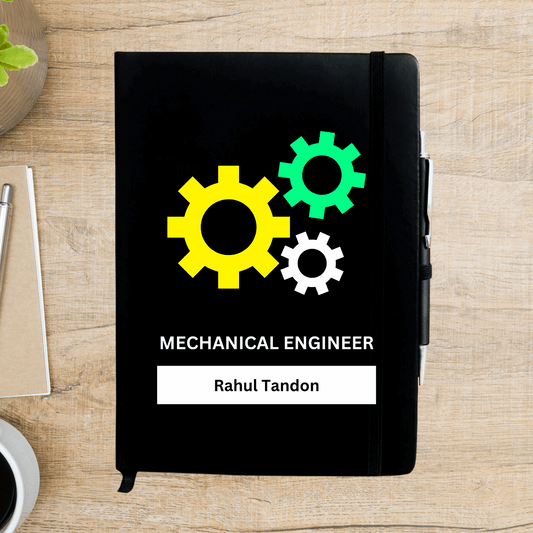 Mechanical Engineer Set of Gears Personalized Diary - Happy Jugnu