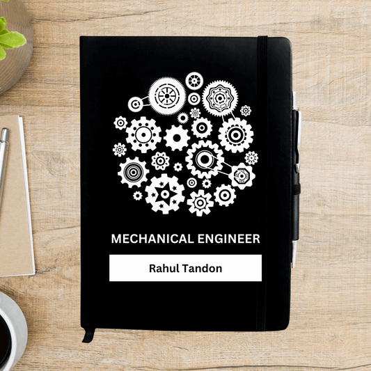 Gear Art Mechanical Engineer Personalized Diary - Happy Jugnu