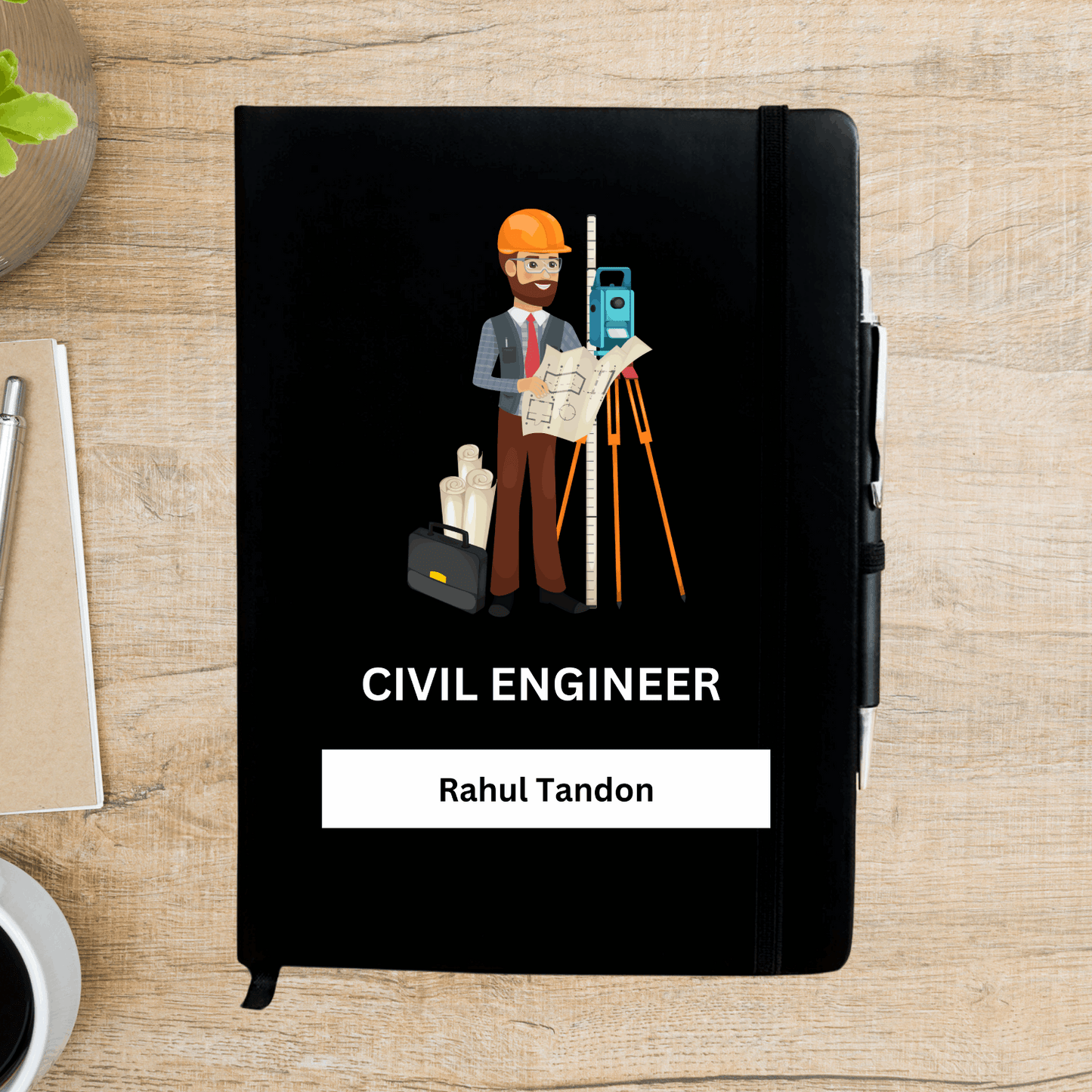 Civil Engineer Caricature Personalized Diary - Happy Jugnu