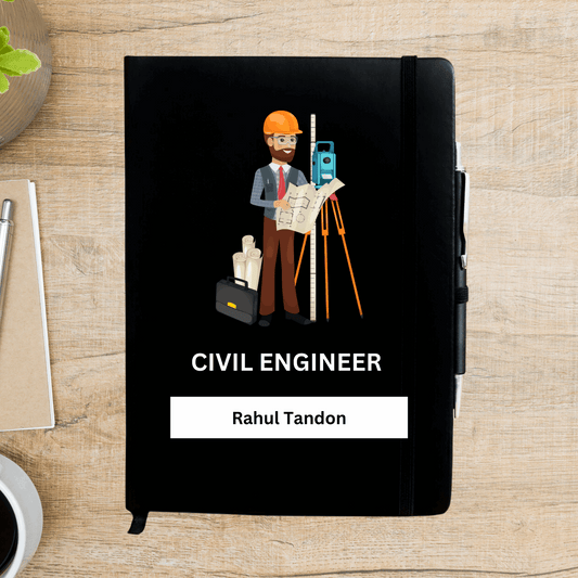 Civil Engineer Caricature Personalized Diary - Happy Jugnu