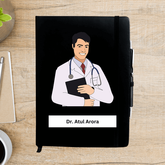 Male Doctor caricature Personalized Diary - Happy Jugnu