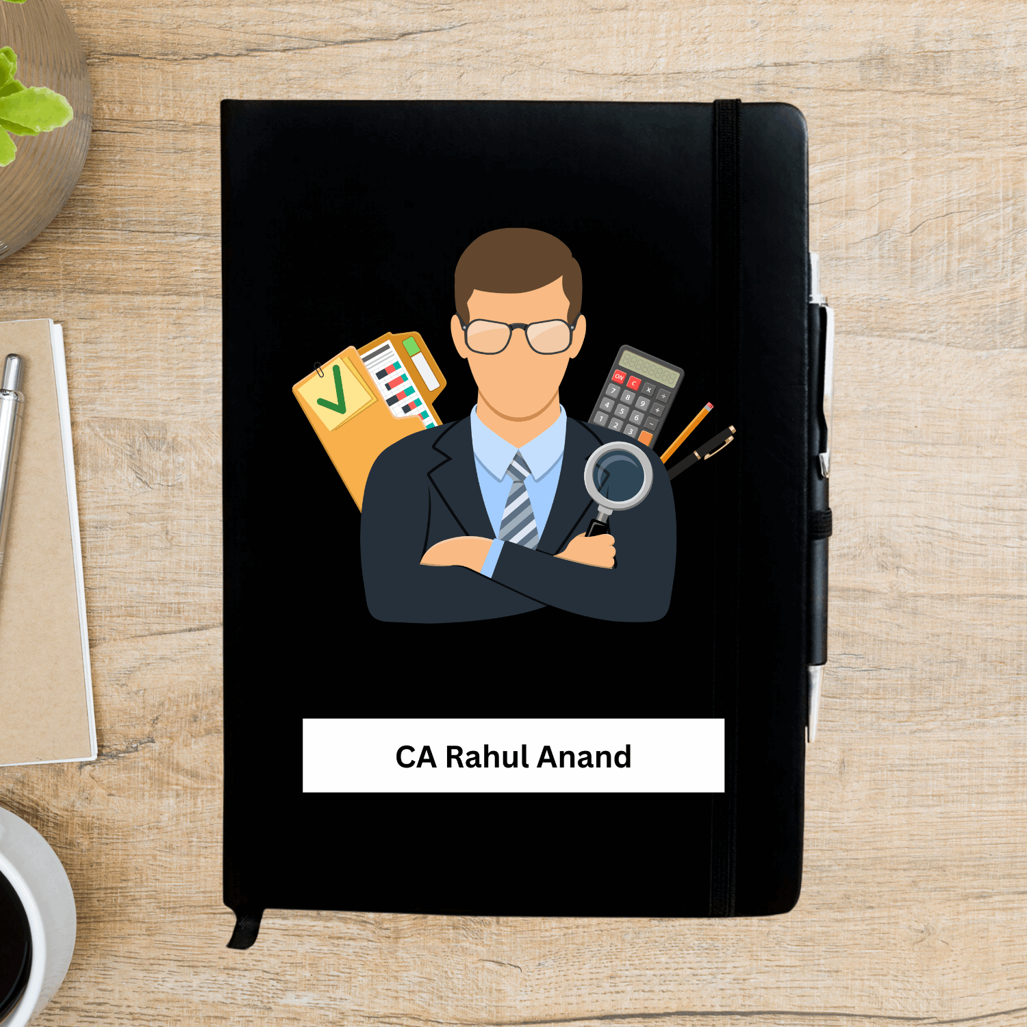 Male Charted Accountant Caricature Personalized Diary - Happy Jugnu