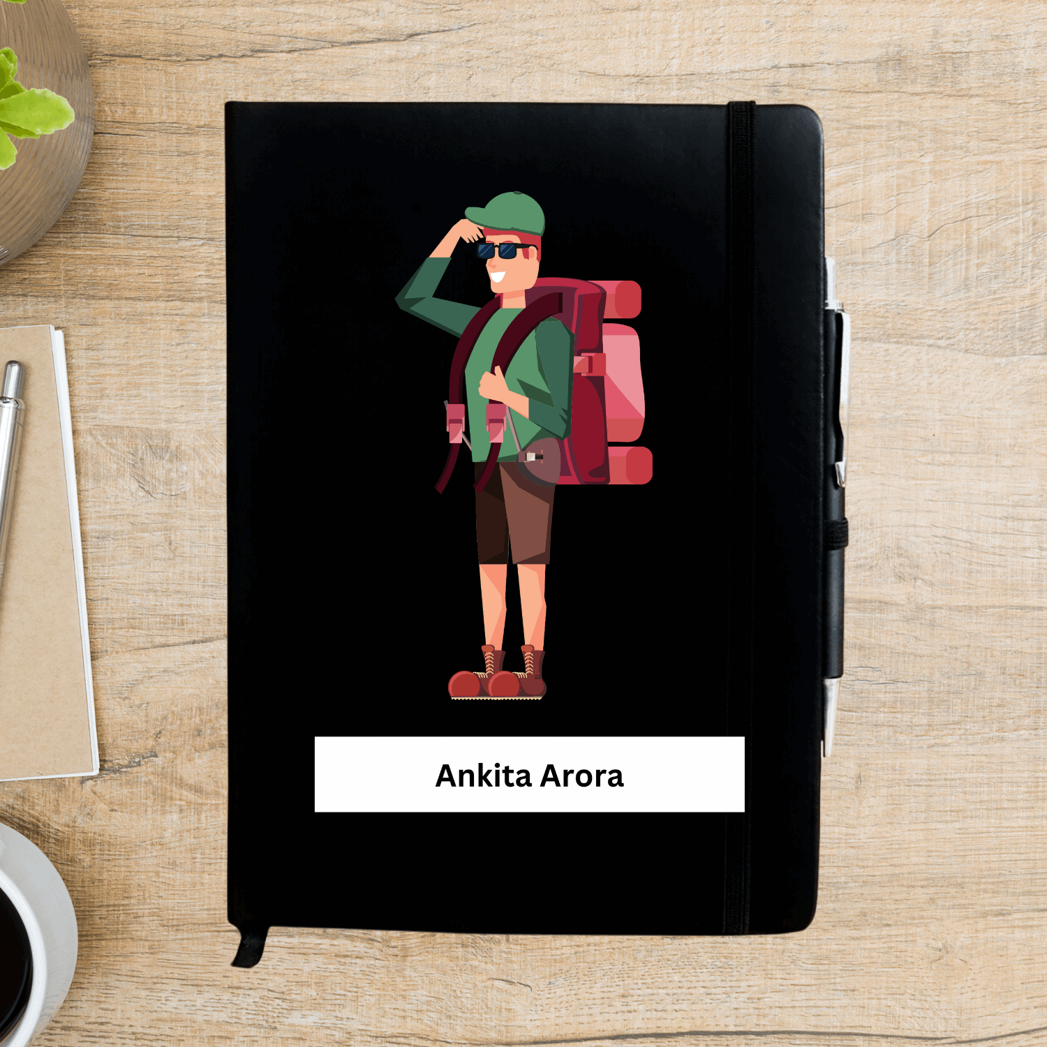 Traveller Caricature Personalized Diary - Happy Jugnu