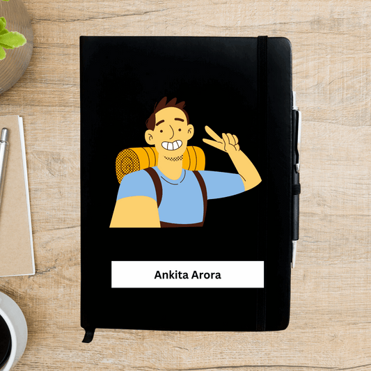 Happy Traveller Caricature Personalized Diary - Happy Jugnu
