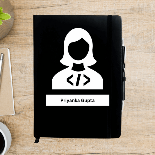 Coder Female Silhouette Personalized Diary - Happy Jugnu