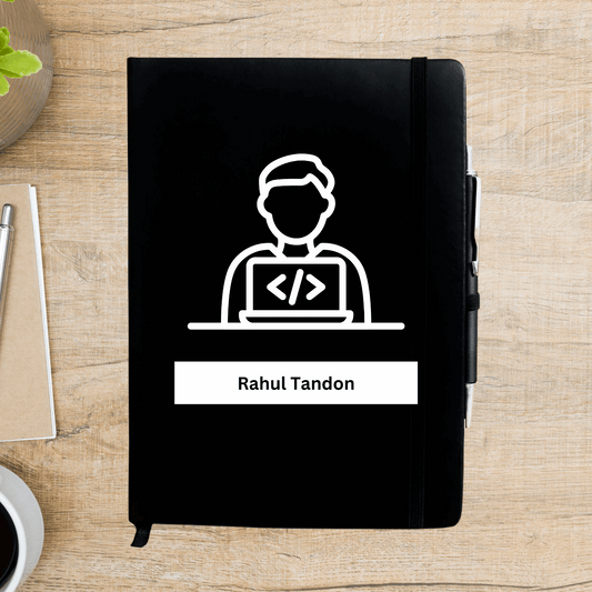 Coder Male Silhouette Personalized Diary - Happy Jugnu