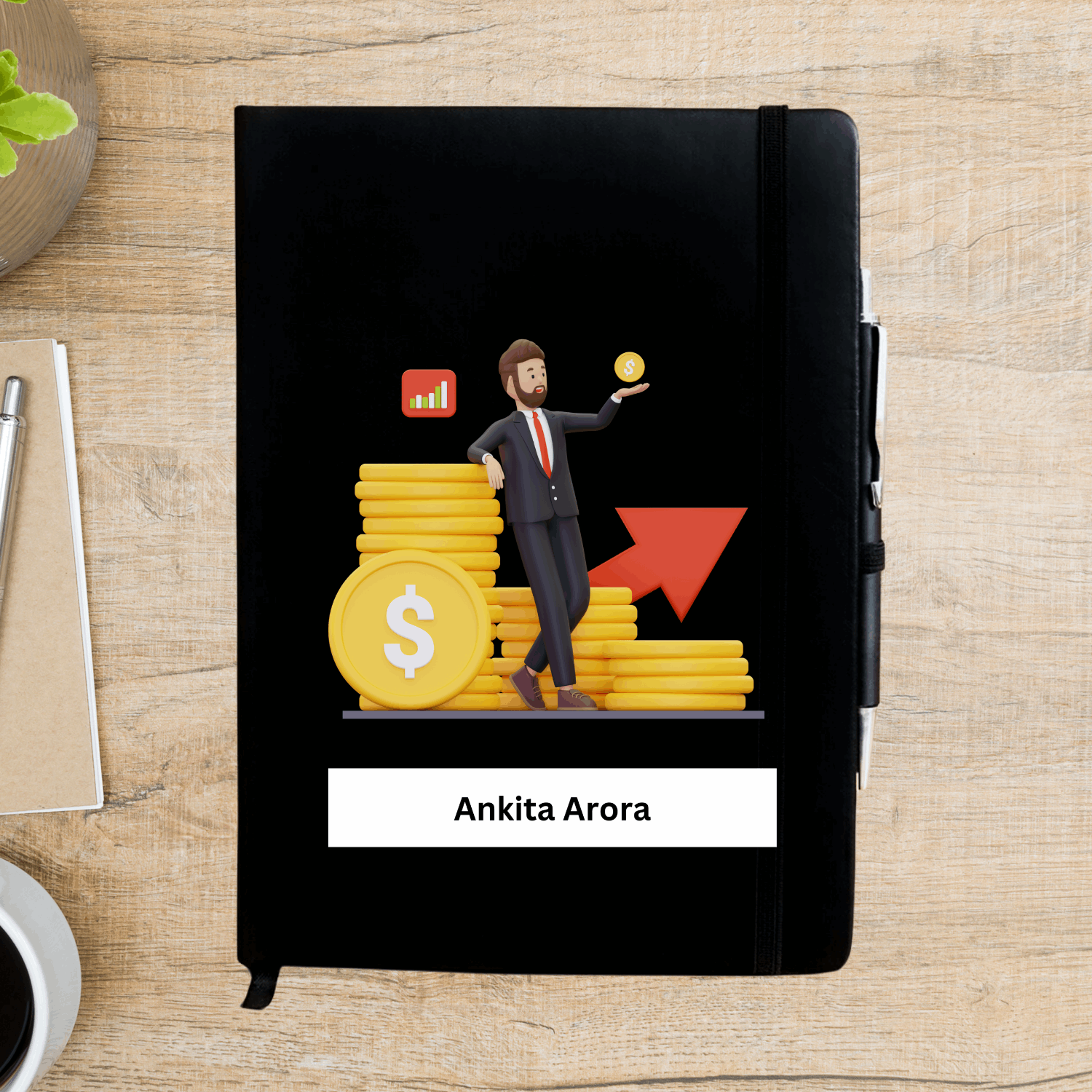 Investor Male Caricature Personalized Diary - Happy Jugnu