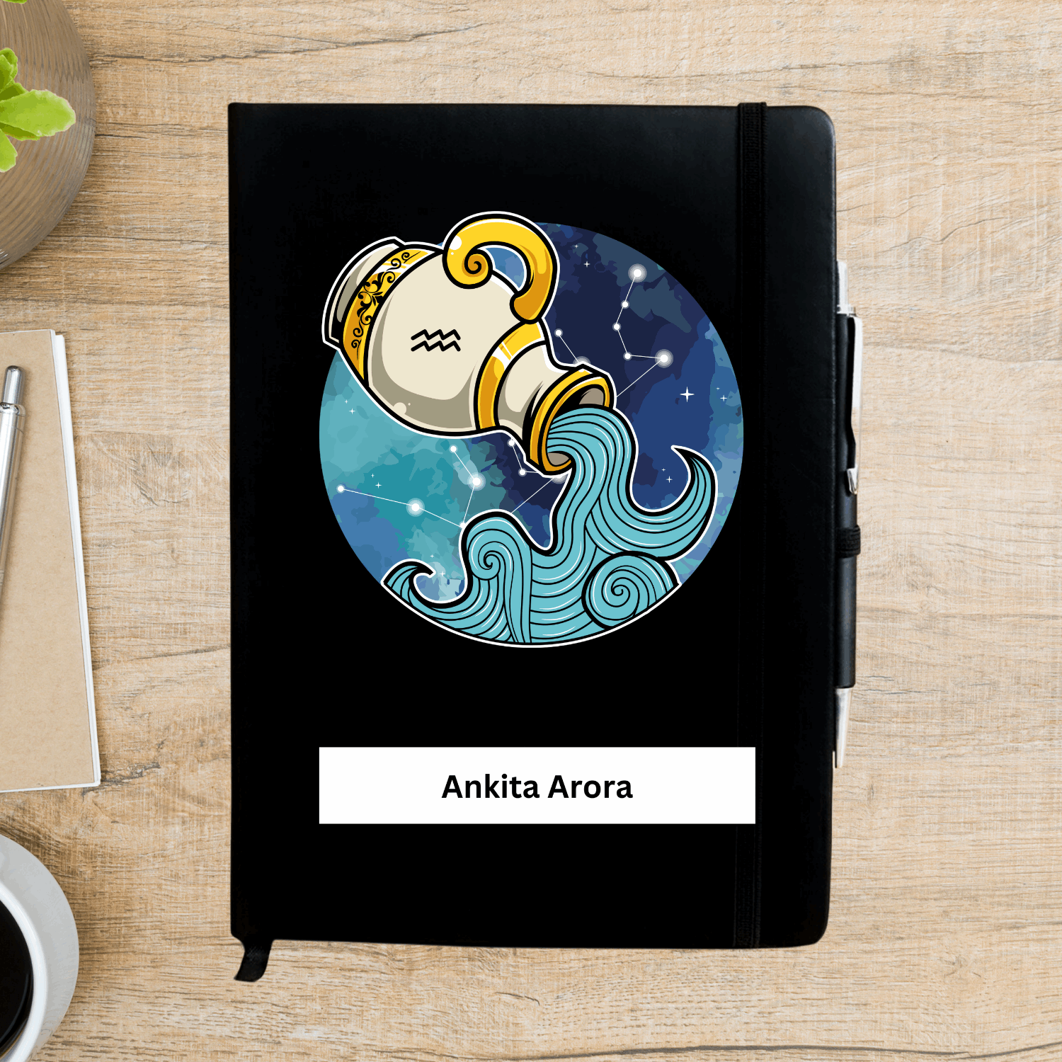 Aquarius Zodiac Personalized Diary - Happy Jugnu