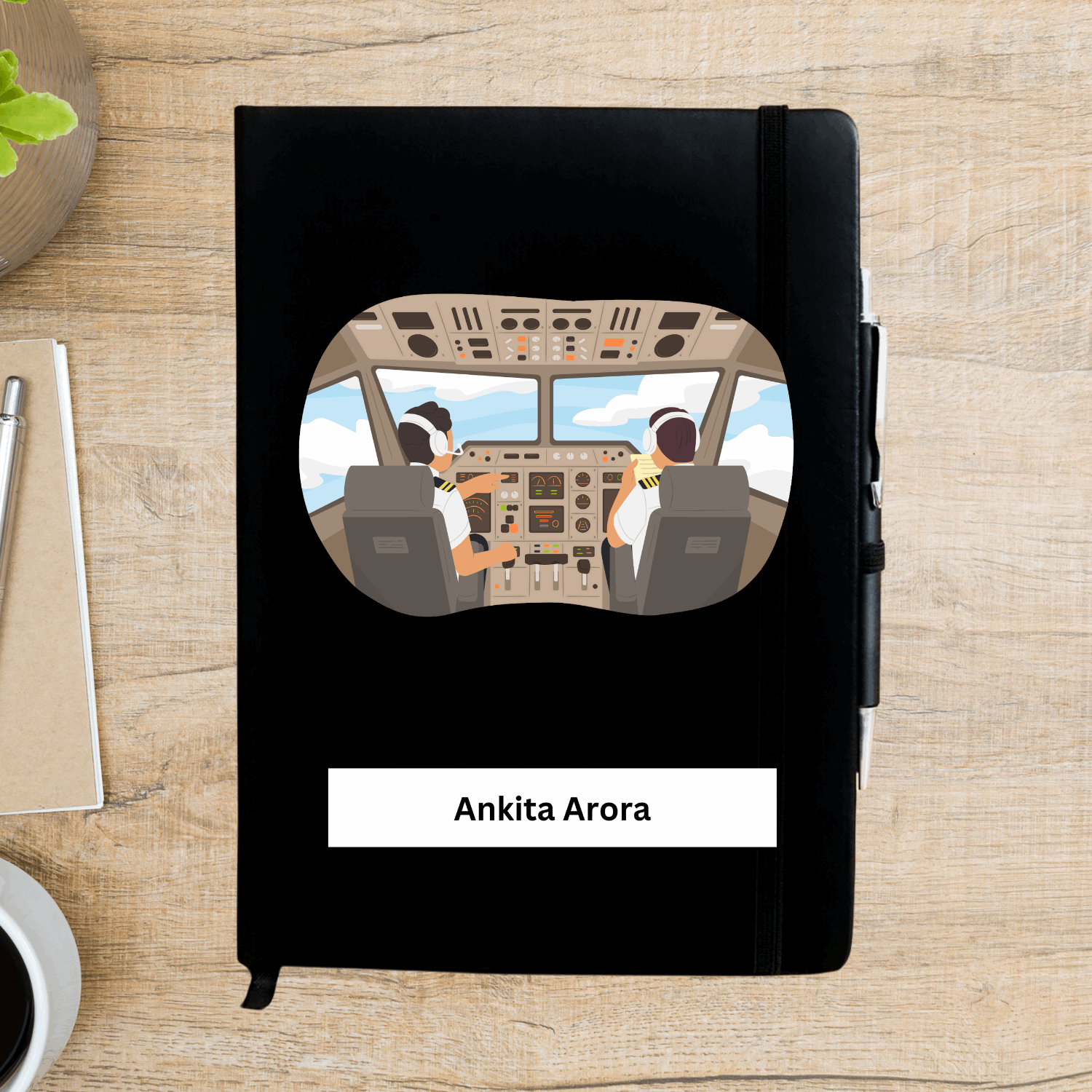 Pilot at work Personalized Diary - Happy Jugnu