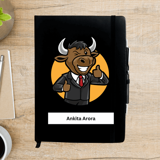 Investment Bull Caricature Personalized Diary - Happy Jugnu