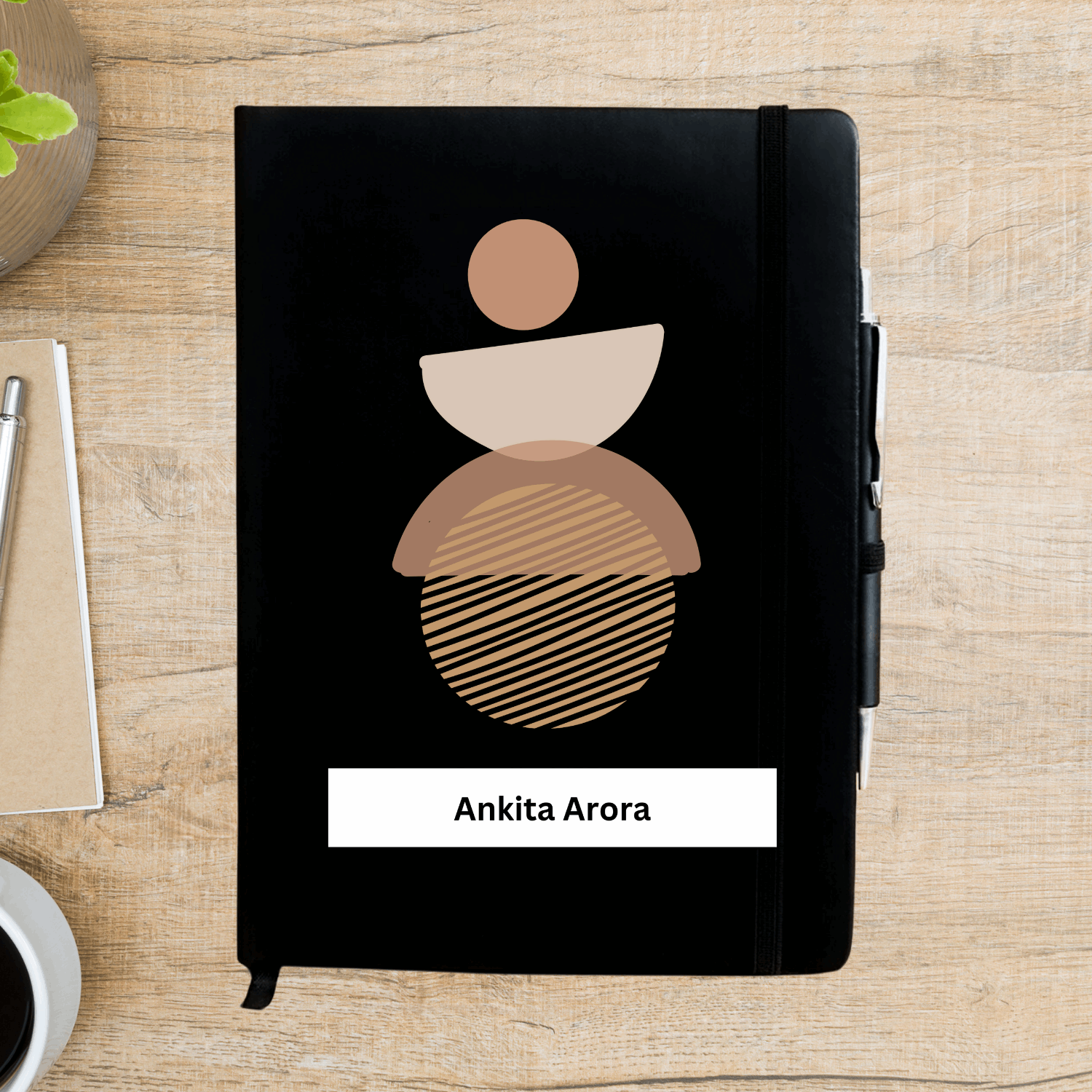 Abstract shape Art Personalized Diary - Happy Jugnu