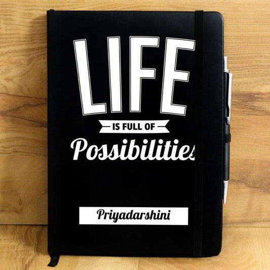 Life Is Full Of Possibilities Personalised Diary - Happy Jugnu