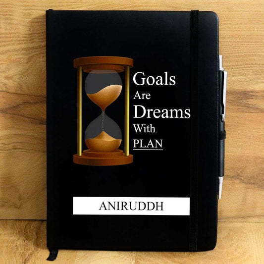 Goals Are Dreams Personalized Diary - Happy Jugnu