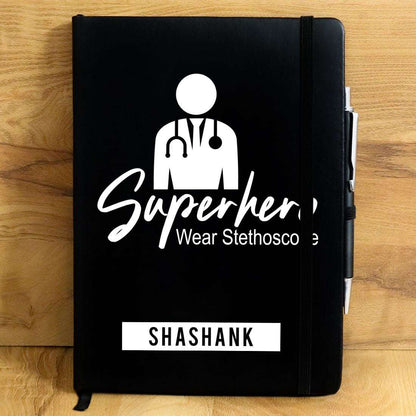 Superhero Wear Stethoscope Personalized Diary For doctors - Happy Jugnu