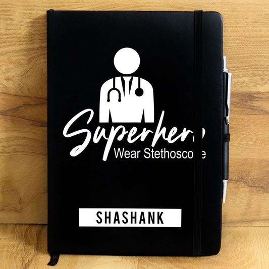 Superhero Wear Stethoscope Personalized Diary For doctors - Happy Jugnu
