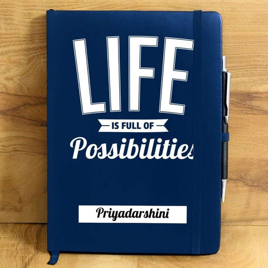 Life Is Full Of Possibilities Personalised Diary - Happy Jugnu