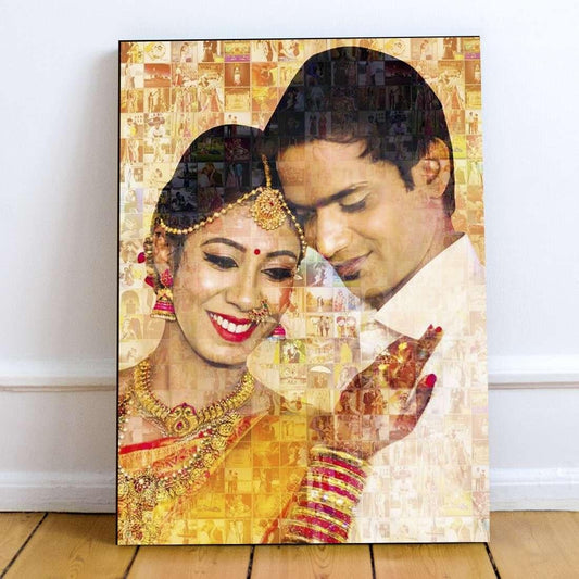 Mosaic photo Frame | Personalized Wooden photo frame - Happy Jugnu