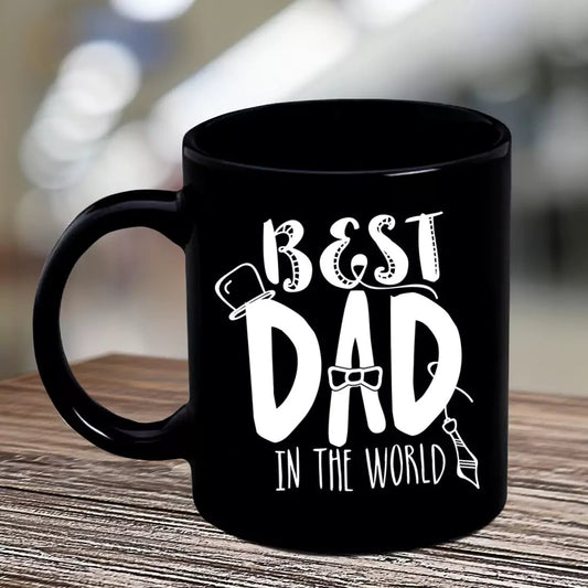 Best Dad Happy Fathers Day Black Mug - Happy Jugnu