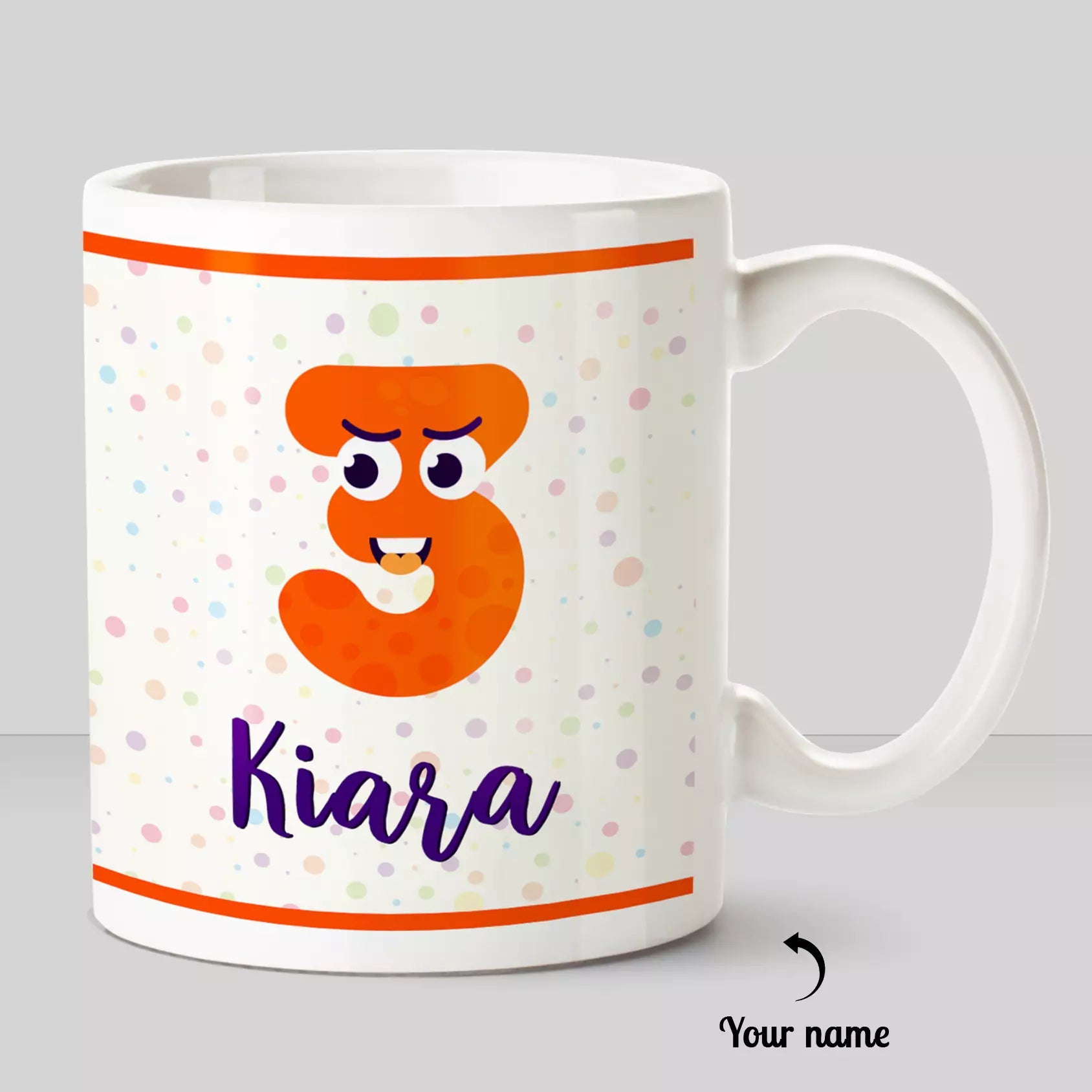 Birthday Year Theme Cartoon Character With Personalized Name White Mug - Happy Jugnu