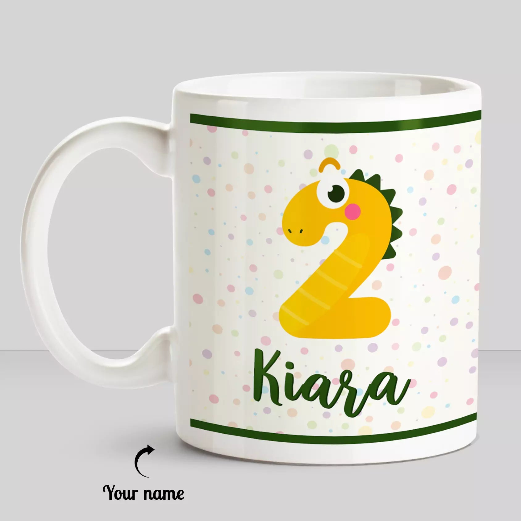 Birthday Year Theme Cartoon Character With Personalized Name White Mug - Happy Jugnu