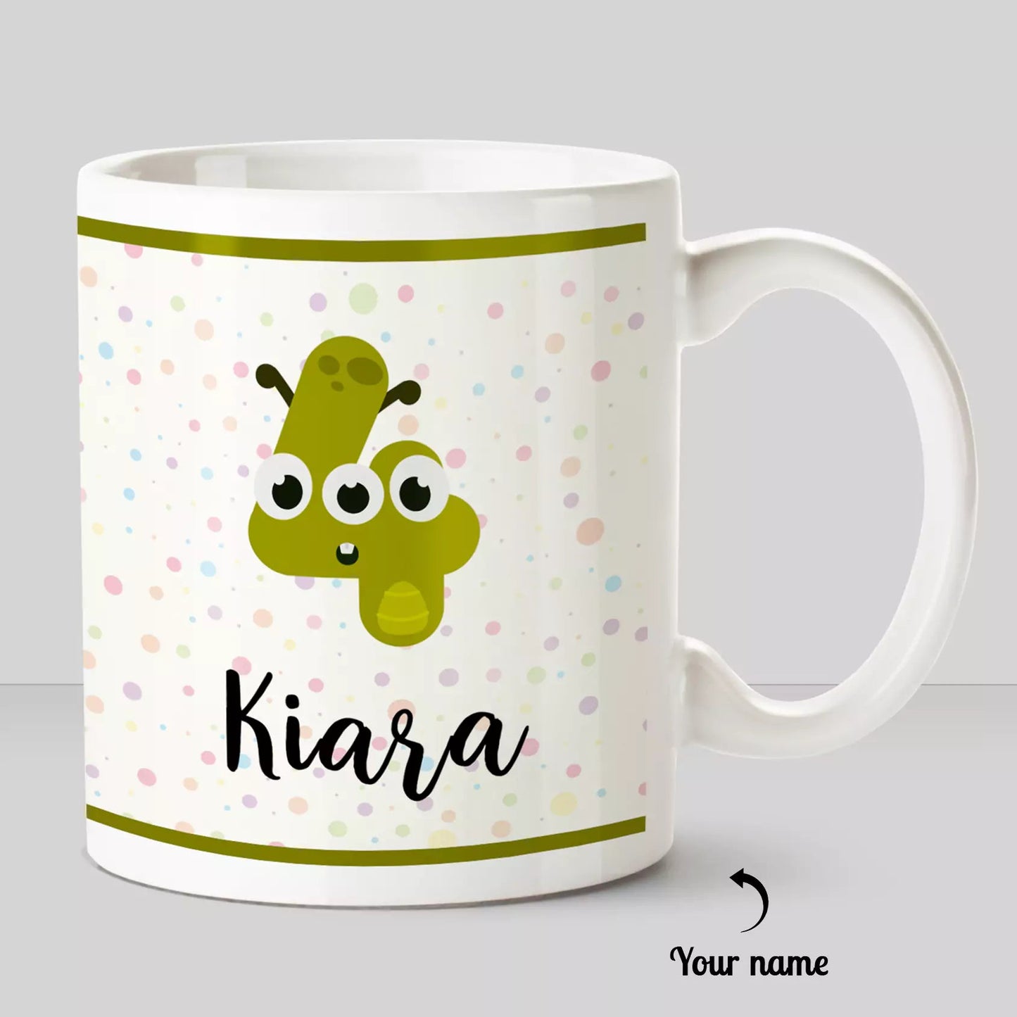 Birthday Year Theme Cartoon Character With Personalized Name White Mug - Happy Jugnu