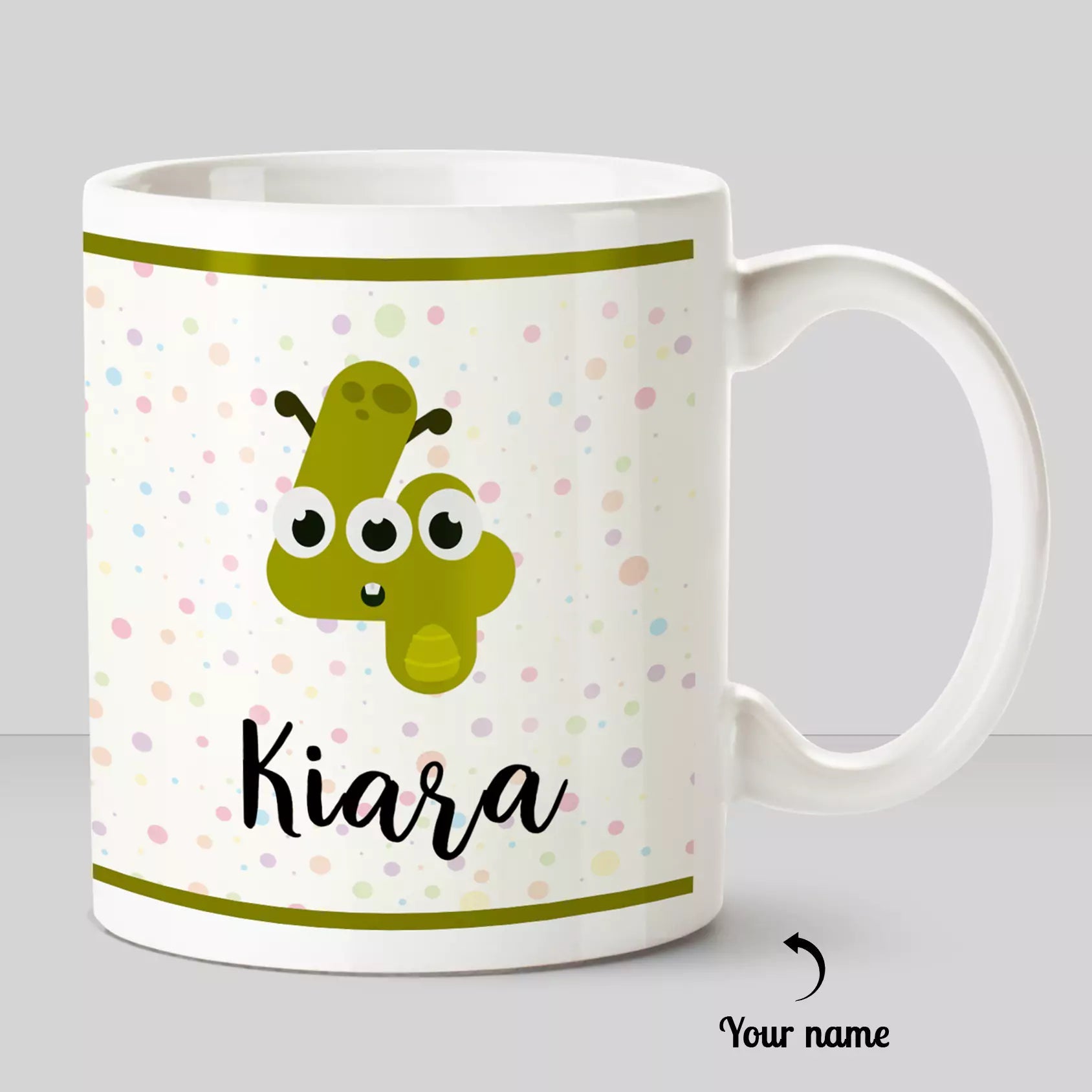 Birthday Year Theme Cartoon Character With Personalized Name White Mug - Happy Jugnu