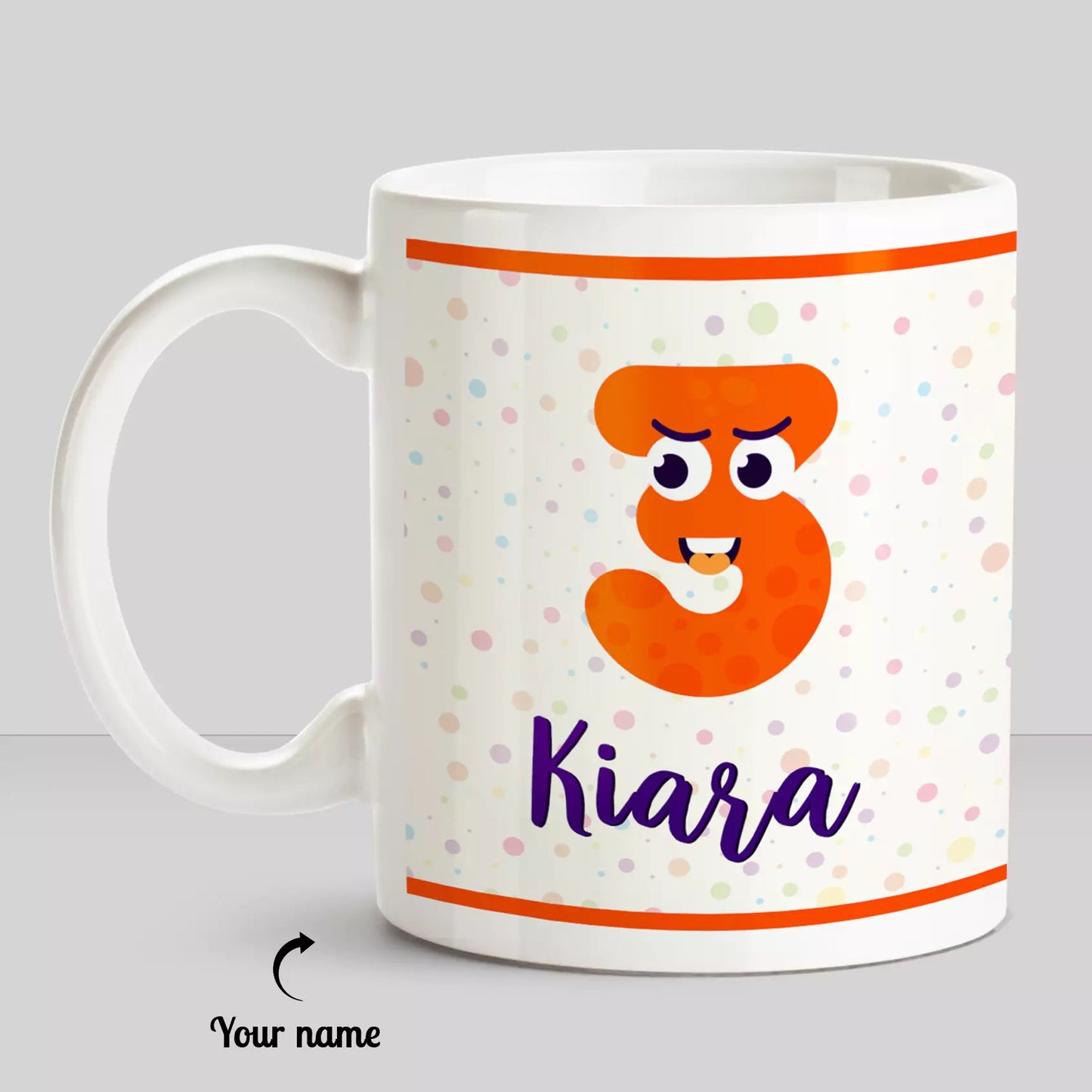 Birthday Year Theme Cartoon Character With Personalized Name White Mug - Happy Jugnu