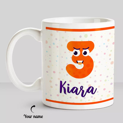 Birthday Year Theme Cartoon Character With Personalized Name White Mug - Happy Jugnu
