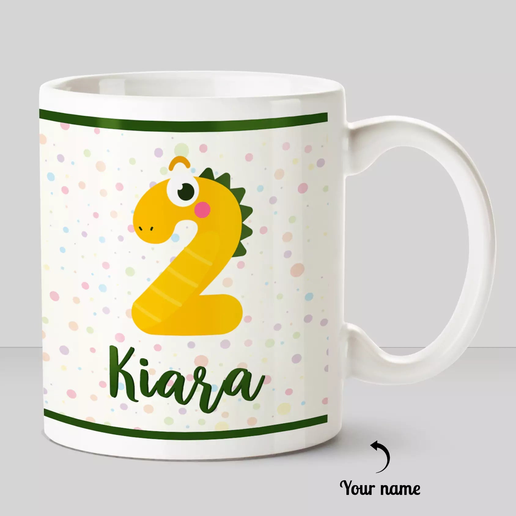 Birthday Year Theme Cartoon Character With Personalized Name White Mug - Happy Jugnu