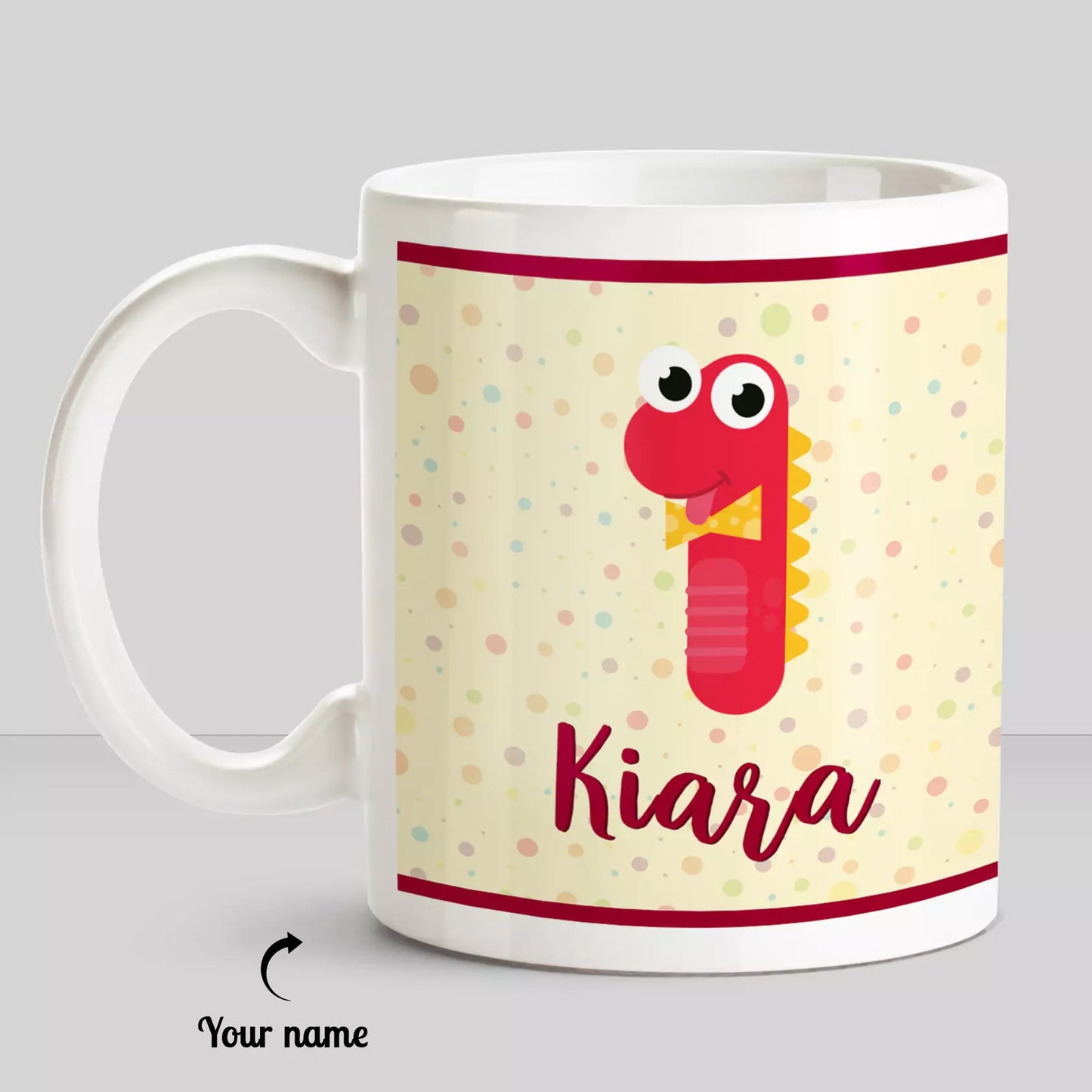 Birthday Year Theme Cartoon Character With Personalized Name White Mug - Happy Jugnu