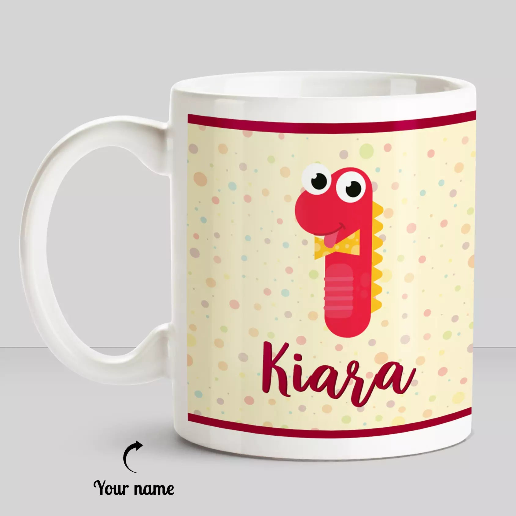 Birthday Year Theme Cartoon Character With Personalized Name White Mug - Happy Jugnu