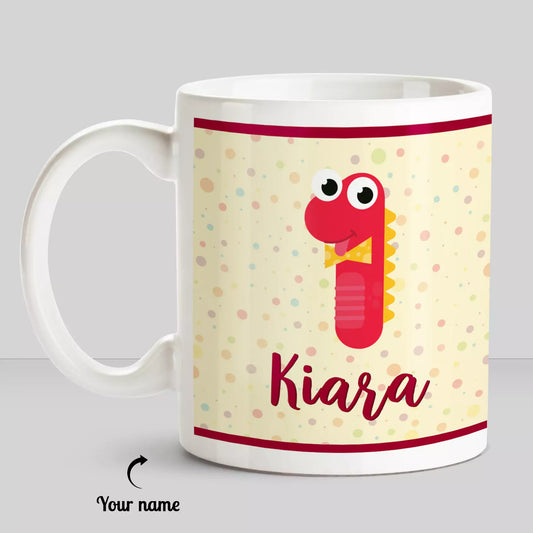 Birthday Year Theme Cartoon Character With Personalized Name White Mug - Happy Jugnu