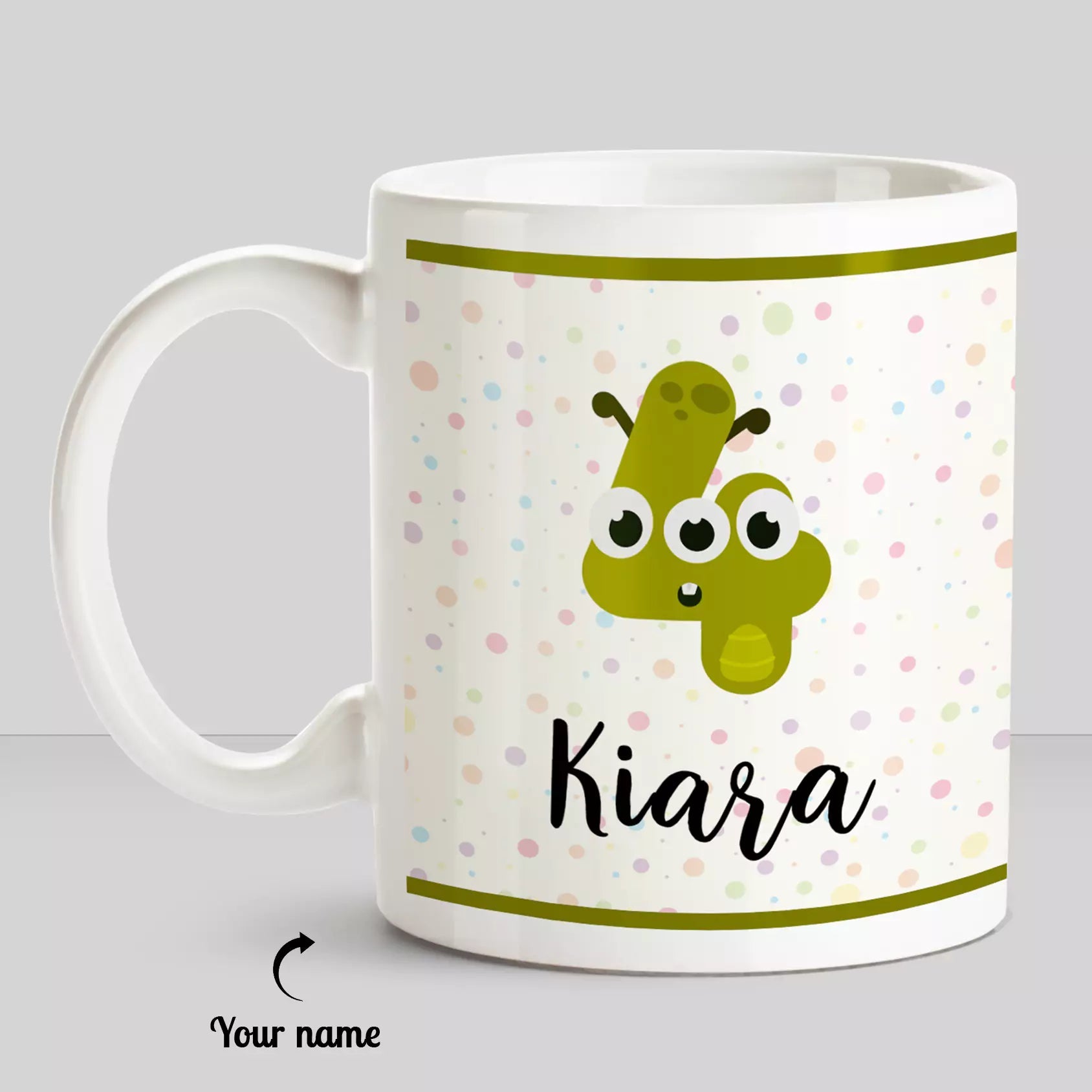 Birthday Year Theme Cartoon Character With Personalized Name White Mug - Happy Jugnu