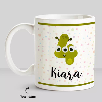 Birthday Year Theme Cartoon Character With Personalized Name White Mug - Happy Jugnu