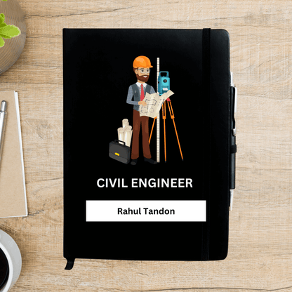 Civil Engineer Caricature Personalized Diary - Happy Jugnu