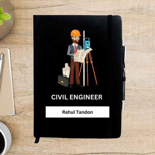 Civil Engineer Caricature Personalized Diary - Happy Jugnu