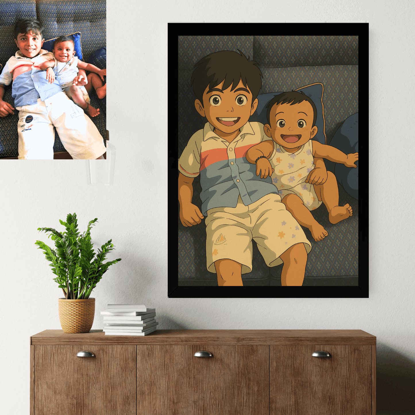 Customized Ghibli Art Photo Frame - Happy Jugnu