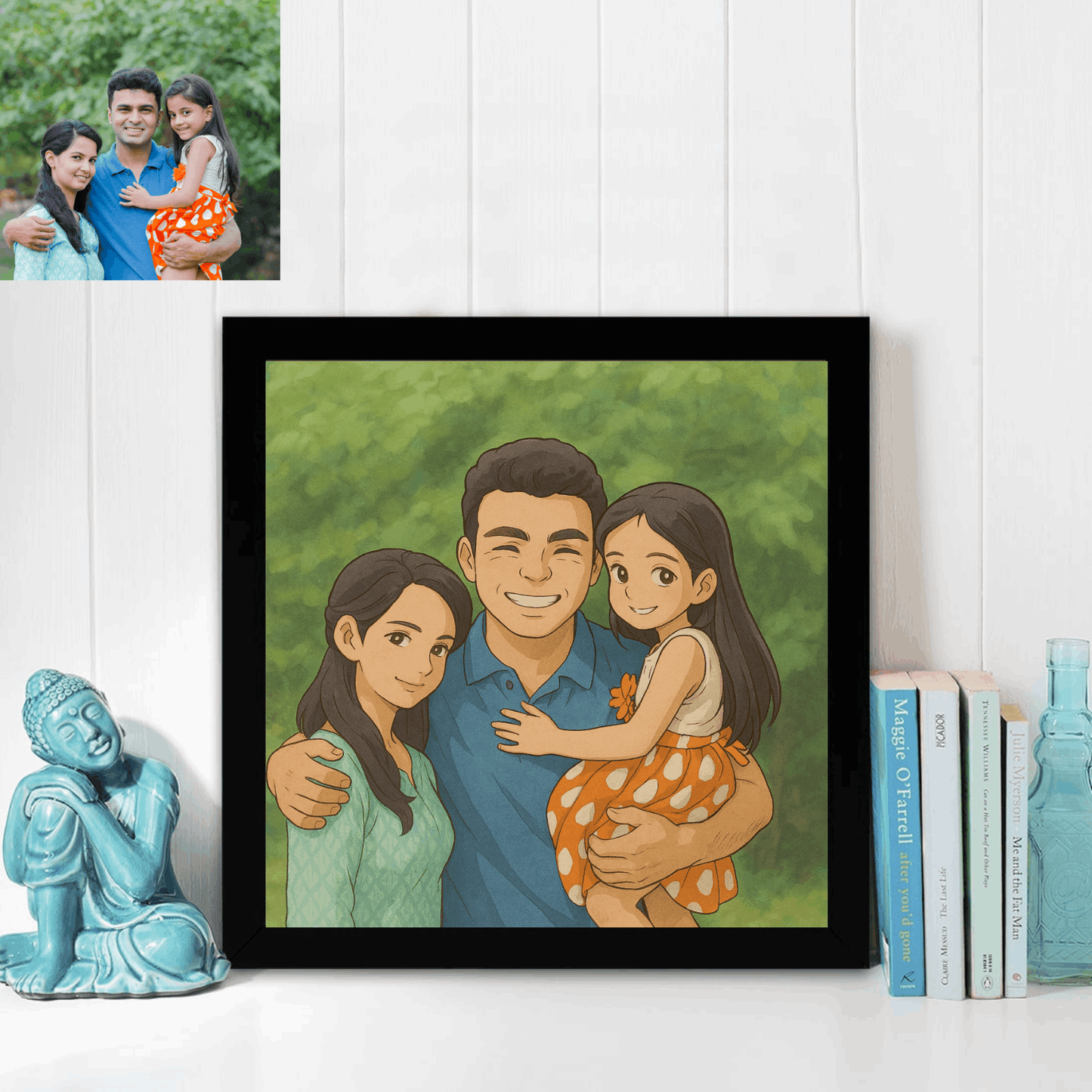 Customized Ghibli Art Photo Frame - Happy Jugnu
