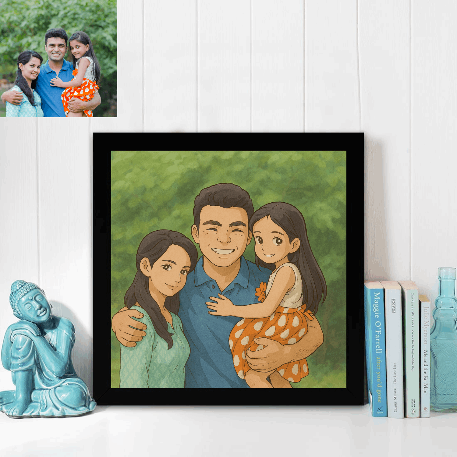Customized Ghibli Art Photo Frame - Happy Jugnu