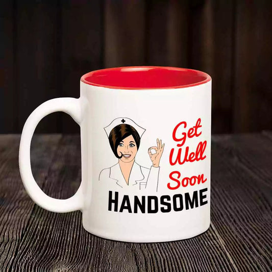 Get Well Soon Handsome Inner Red Mug - Happy Jugnu